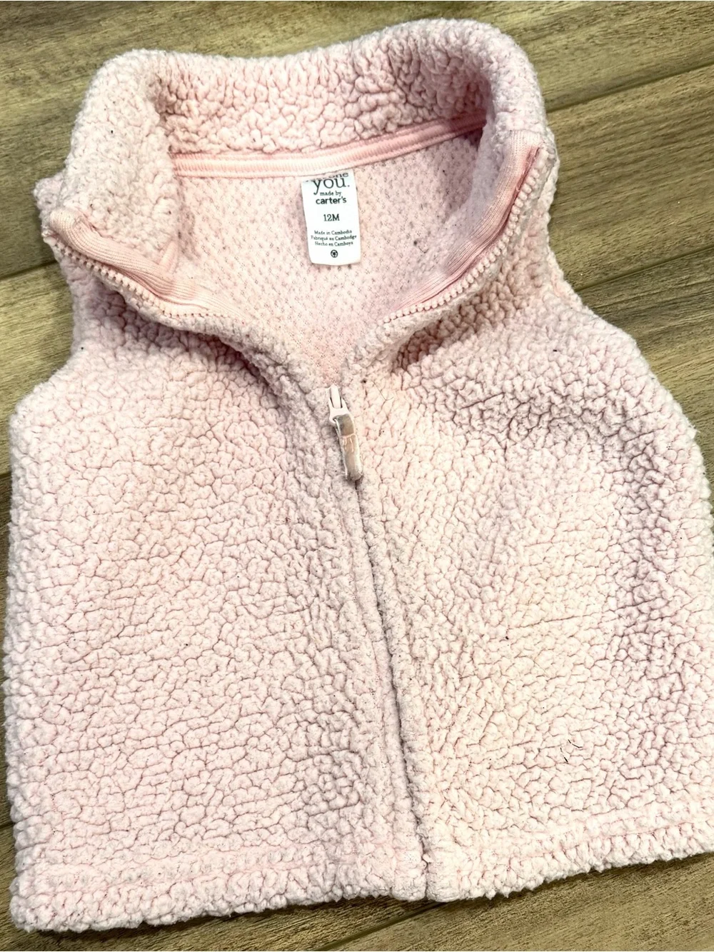 Carter's Light Pink Sherpa Zip Vest